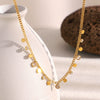 Simple And Versatile Commuter Necklace Stainless Steel Plated 18K Gold Geometric Disc Side Chain Electroplated For Women
