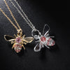 Simple Animal Bee Pendant Necklace Jewelry With Diamond Treatment Process And Alloy Pendant For Clavicle Chain