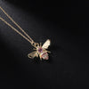 Simple Animal Bee Pendant Necklace Jewelry With Diamond Treatment Process And Alloy Pendant For Clavicle Chain