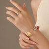 Simple Atmospheric Ocean Wind Jewelry Stainless Steel Starfish Scallop Bracelet Open Ring With Electroplating