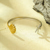 Simple Atmospheric Ocean Wind Jewelry Stainless Steel Starfish Scallop Bracelet Open Ring With Electroplating