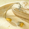 Simple Atmospheric Ocean Wind Jewelry Stainless Steel Starfish Scallop Bracelet Open Ring With Electroplating