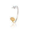 Simple Atmospheric Ocean Wind Jewelry Stainless Steel Starfish Scallop Bracelet Open Ring With Electroplating