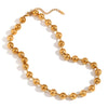 Simple Bead Chain Necklace For Women Exaggerated Personality Stainless Steel With 18K Gold Plated Geometric Design Electroplated