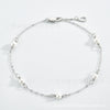 Simple Bead Chain S925 Sterling Silver Austrian Crystal Pearl Women's Bracelet With Geometric Design And Platinum Or 18K Gold Electroplating