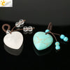 Simple Beaded Natural Crystal Stone Heartshaped Necklace For Men And Women
