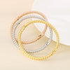 Simple Beads Water Corrugated Geometric Stainless Steel Open Oval Twopiece Ring And Bracelet Jewelry With Electroplating