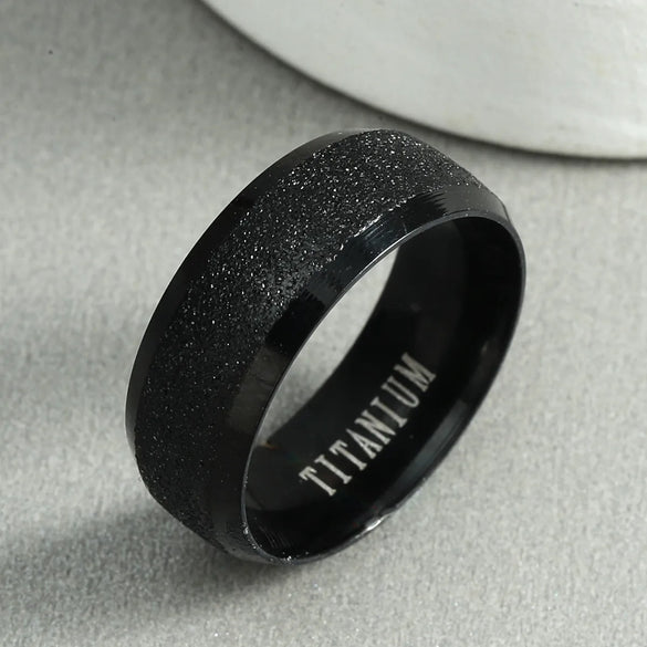 Simple Black Men'S And Women'S Titanium Steel Hypoallergenic Rings Wholesale