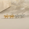 Simple Bow Earrings For Women Stainless Steel Electroplated Elegant Classic Campus Jewelry Accessories