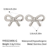 Simple Bow Earrings For Women Stainless Steel Electroplated Elegant Classic Campus Jewelry Accessories