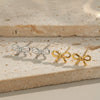 Simple Bow Earrings For Women Stainless Steel Electroplated Elegant Classic Campus Jewelry Accessories