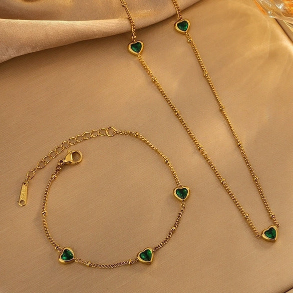 Simple Bow Stainless Steel Jewelry Set With Roman Medallion Irregular Love Pattern Electroplated For Women