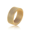 Simple Braided Unisex Stainless Steel Geometric Ring Electroplated Jewelry