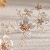 Simple Bridal Flower Alloy Handmade Hair Band With Pearl And Rhinestone Accents Rhombus Pattern Wedding Headpiece