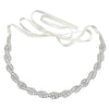 Simple Bridal Rhinestone Metal Waist Chain Luxury Diamond Wedding Dress Belt Accessory With Floral Woven Fabric Buckle