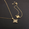 Simple Celtic Knot Jewelry Set With Copper Pendant Goldplated Necklace And Bracelet For Unisex