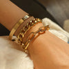 Simple Chain Bracelet Fashion Mix And Match Hollow Jewelry Stacked Wind Crystal Alloy Electroplating Letters Numbers Text Unisex
