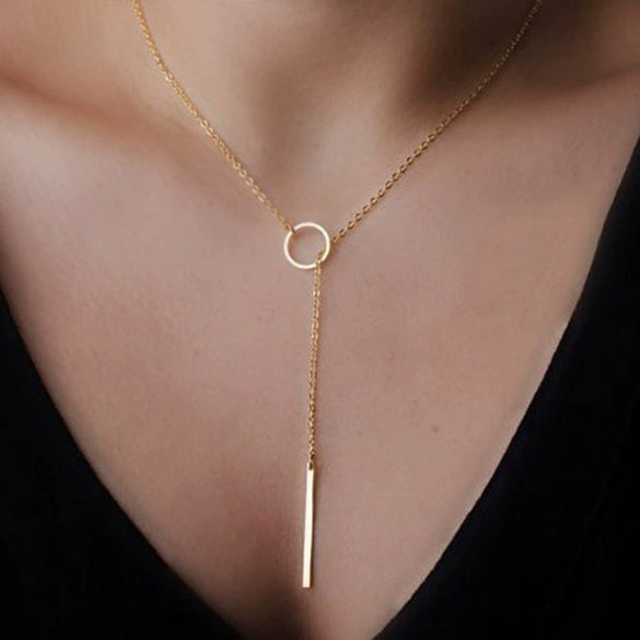 Simple Chain Metal Ring Short Necklace Simple Neck Chain Clavicle Chain Jewelry Wholesale Women