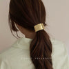 Simple Chic Geometric Brushed Alloy Hair Tie Handmade Metal Elastic Hair Band Hair Accessory For Women