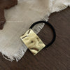Simple Chic Geometric Brushed Alloy Hair Tie Handmade Metal Elastic Hair Band Hair Accessory For Women
