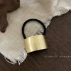 Simple Chic Geometric Brushed Alloy Hair Tie Handmade Metal Elastic Hair Band Hair Accessory For Women