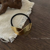 Simple Chic Geometric Brushed Alloy Hair Tie Handmade Metal Elastic Hair Band Hair Accessory For Women
