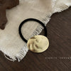 Simple Chic Geometric Brushed Alloy Hair Tie Handmade Metal Elastic Hair Band Hair Accessory For Women