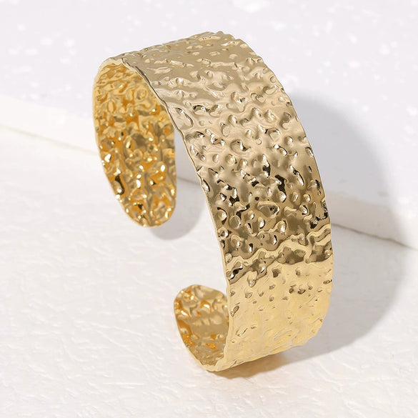 Simple Cold Style Geometric Love Flower French Gold Plated Stainless Steel Bracelet For Women