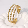 Simple Cold Style Geometric Love Flower French Gold Plated Stainless Steel Bracelet For Women