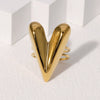 Simple Cold Style Heartd Open Ring In Stainless Steel With Electroplating For Women