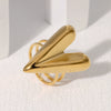 Simple Cold Style Heartd Open Ring In Stainless Steel With Electroplating For Women