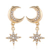 Simple Cold Style Long Earrings Alloy With Star Pattern And Diamond Treatment Process