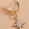 Simple Cold Style Long Earrings Alloy With Star Pattern And Diamond Treatment Process