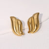 Simple Cold Wind Wings Geometric Stainless Steel Electroplated Earrings For Women