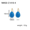 Simple Color Oil Dripping Bean Titanium Steel Electroplated Earrings Fashionable Light Luxury Nonfading