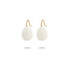 Simple Color Oil Dripping Bean Titanium Steel Electroplated Earrings Fashionable Light Luxury Nonfading