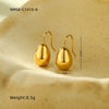 Simple Color Oil Dripping Bean Titanium Steel Electroplated Earrings Fashionable Light Luxury Nonfading