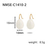 Simple Color Oil Dripping Bean Titanium Steel Electroplated Earrings Fashionable Light Luxury Nonfading