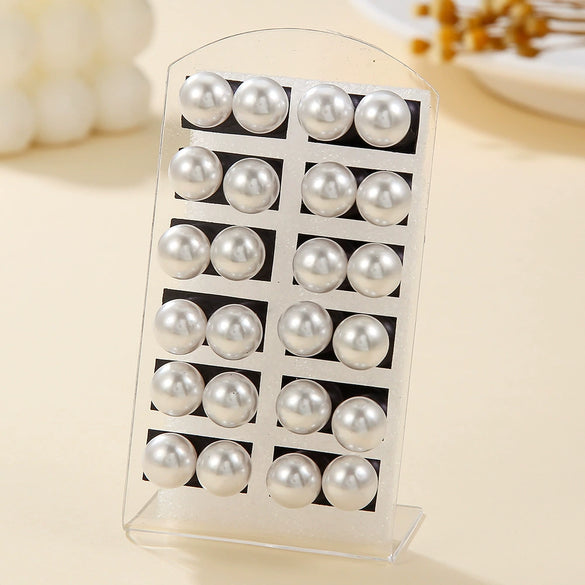Simple Colorful Imitation Pearl Handmade Geometric Women's Earrings