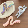 Simple Colorful Jelly Colored Plastic Resin Hair Clip For Women With Electroplating Versatile Bun Shark Clip