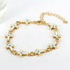 Simple Colorful Oil Dripping Evil Eye Geometric Bracelet For Women Copper Zircon Enamel Electroplated