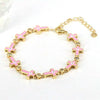 Simple Colorful Oil Dripping Evil Eye Geometric Bracelet For Women Copper Zircon Enamel Electroplated