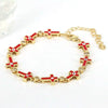 Simple Colorful Oil Dripping Evil Eye Geometric Bracelet For Women Copper Zircon Enamel Electroplated