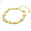 Simple Colorful Oil Dripping Evil Eye Geometric Bracelet For Women Copper Zircon Enamel Electroplated