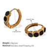 Simple Colorful Zircon Inlaid 316L Stainless Steel Electroplated Retro Earrings For Women