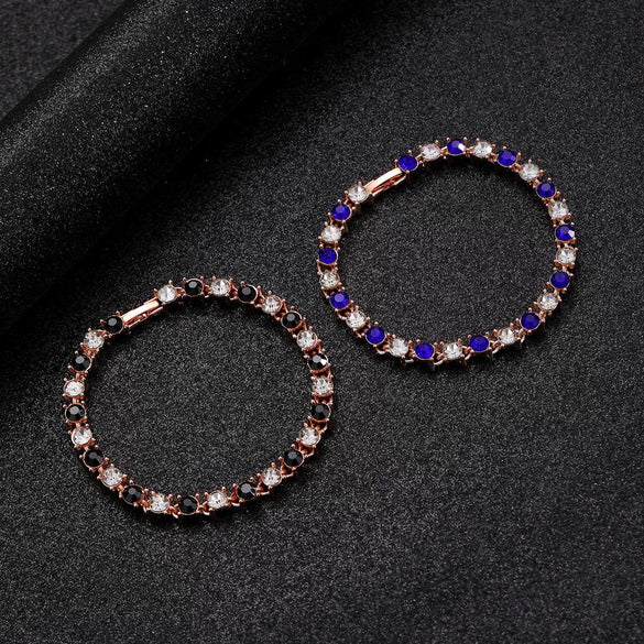 Simple Colorful Zircon Women's Bracelet Alloy Electroplating Light Luxury Allmatch Highend Accessory