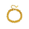 Simple Contrast Color Titanium Steel Circle Beaded Woven Retro Personality All Match Women's Bracelet With Electroplating