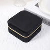 Simple Convenient Square Solid Color Zipper Jewelry Box