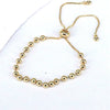 Simple Copper Beads Handmade Women's Bracelet With Geometric Pattern And Gold Plating