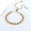 Simple Copper Beads Handmade Women's Bracelet With Geometric Pattern And Gold Plating